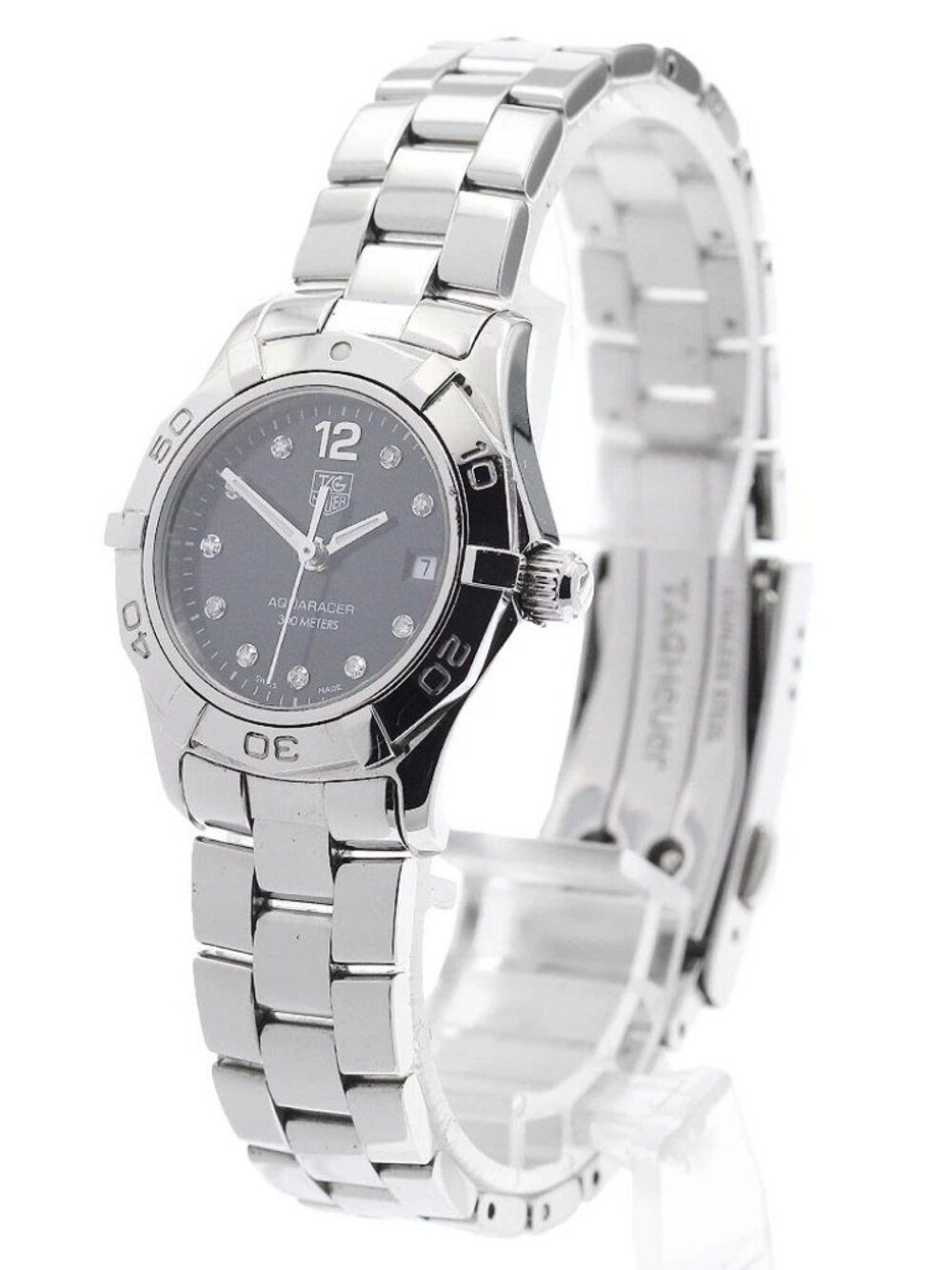 TAG HEUER Aquaracer WAF141C 10P diamond black Dial Quartz Ladies Watch_941312